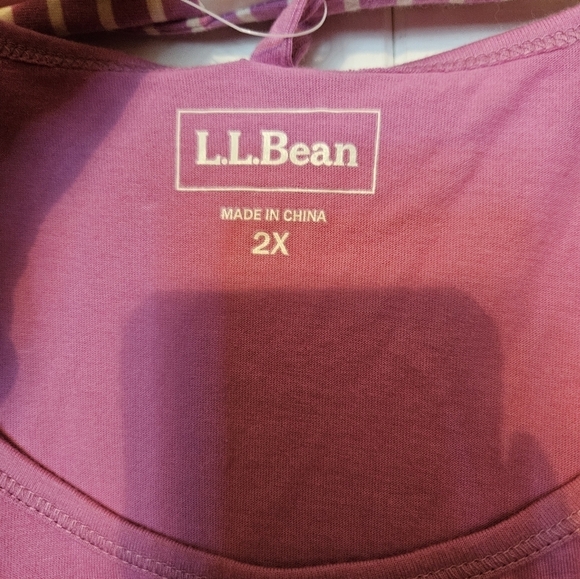 #094 LLBean Solid long sleeve Knit w Striped Scarf. Varies color - Picture 8 of 9